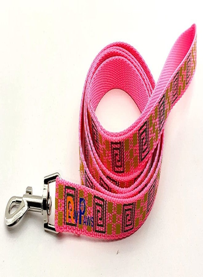Pups&Pets Puppy 15mm Nylon Printed Harness Set | Adjustable Soft Chest Harness and Leash | Safety Harness with Leash Suitable for Small & Medium Dogs, Cats (Pink) - Image 3